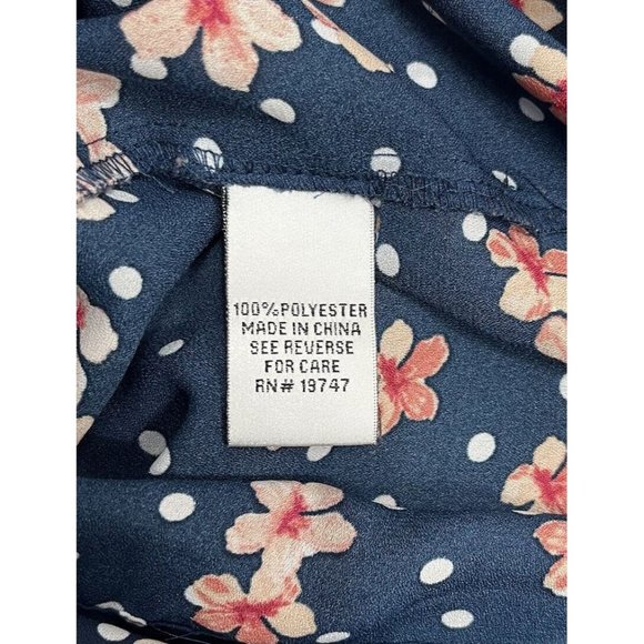 Counterparts Women Top Size M Color Blue Floral Zipper - Picture 9 of 12